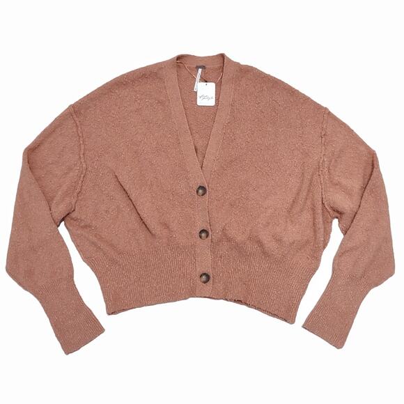 FREE PEOPLE Slouchy Oversized Button-Down Cardigan Sweater Grandpacore Cozy Sz S - Picture 8 of 12